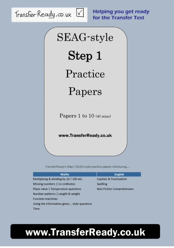 SEAG style Step1 practice question papers | TransferReady