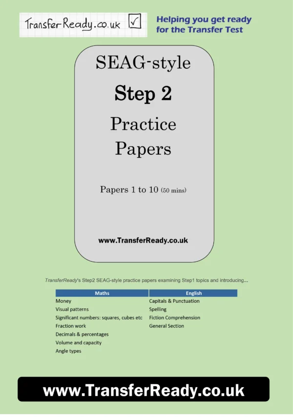 SEAG style Step2 practice question papers | TransferReady